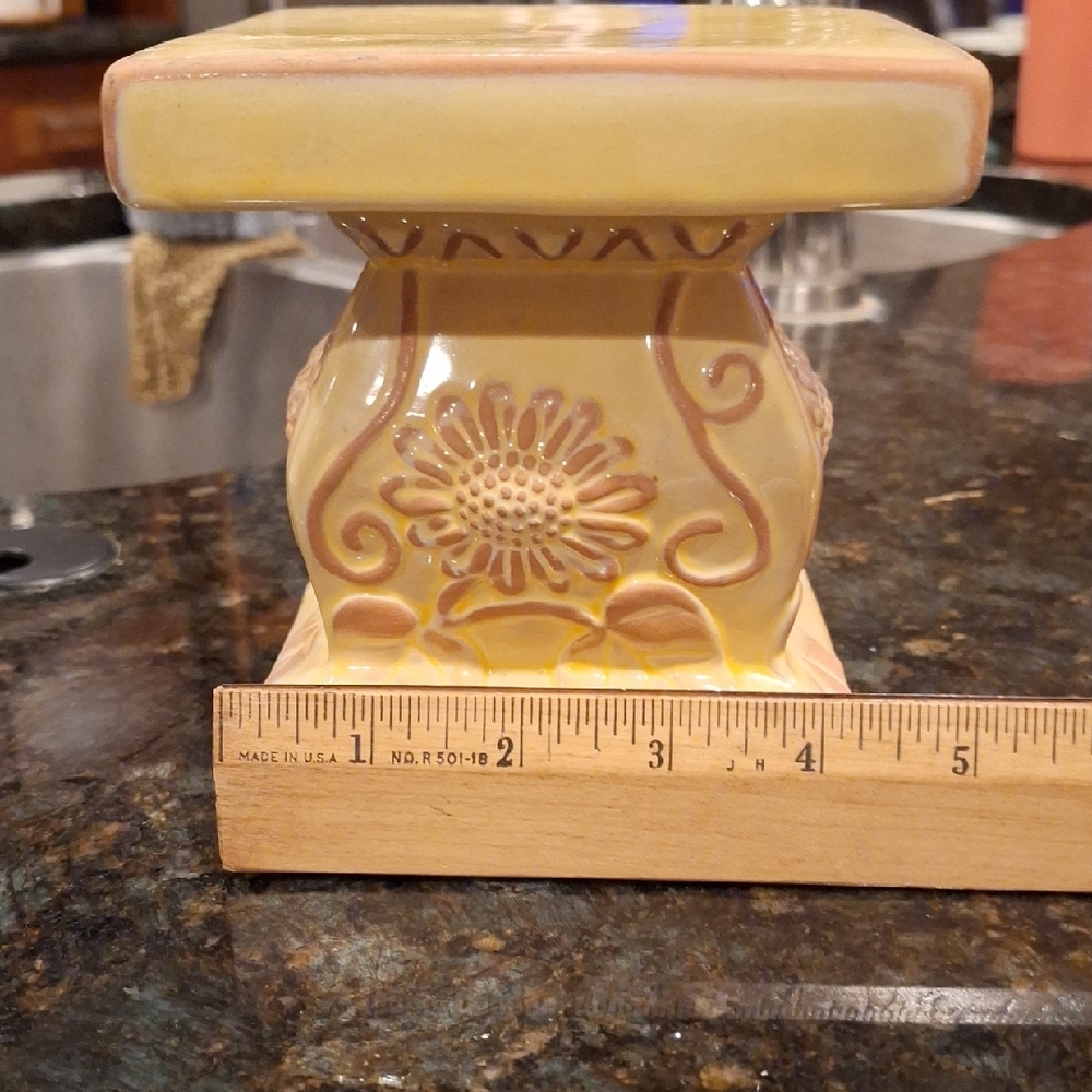 Southern Living At Home Yellow and Cream Candle Holder - Picture 3 of 3